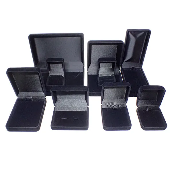 Flocked Velvet Boxes - Black / Black