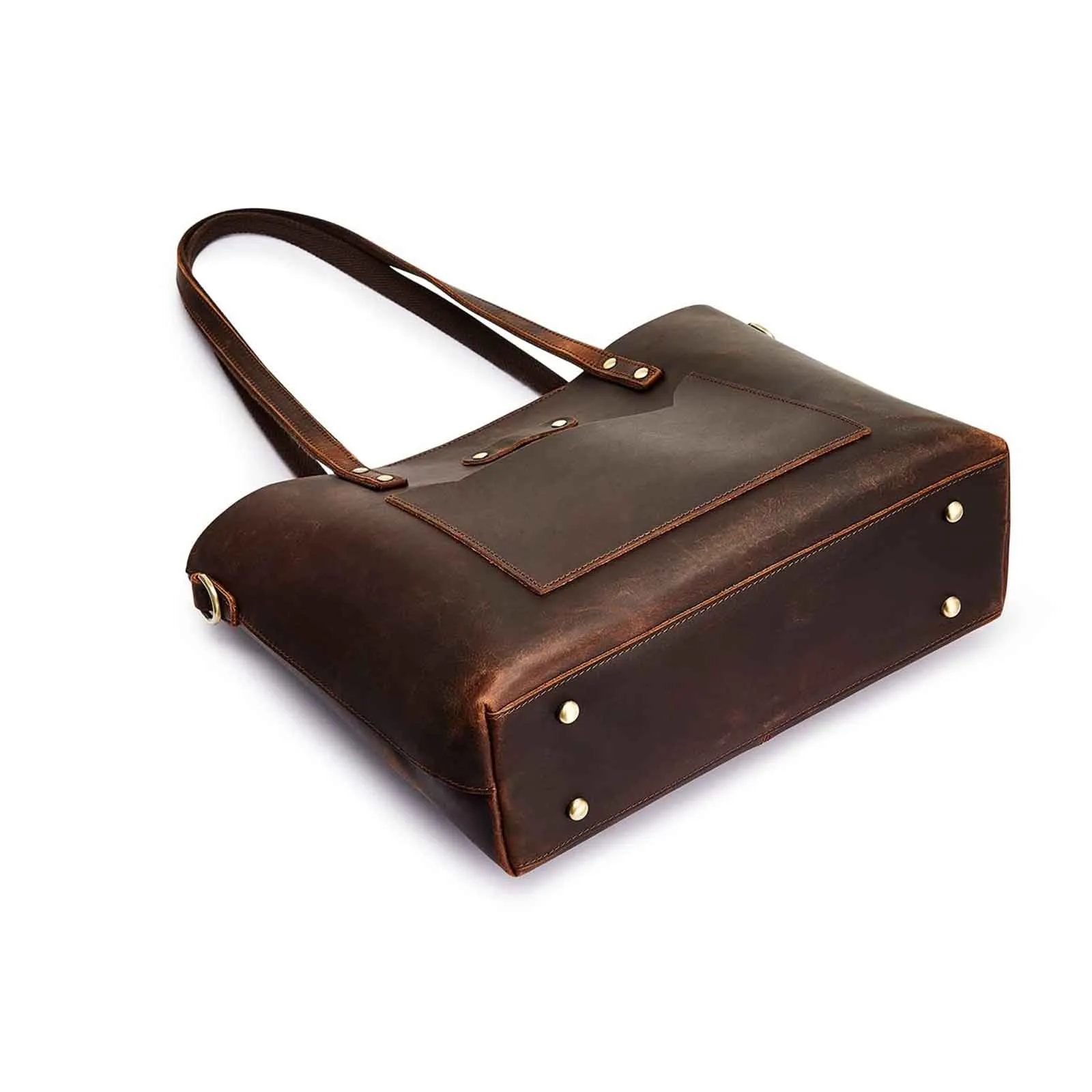Genuine Leather Top Handle Work Tote Bags