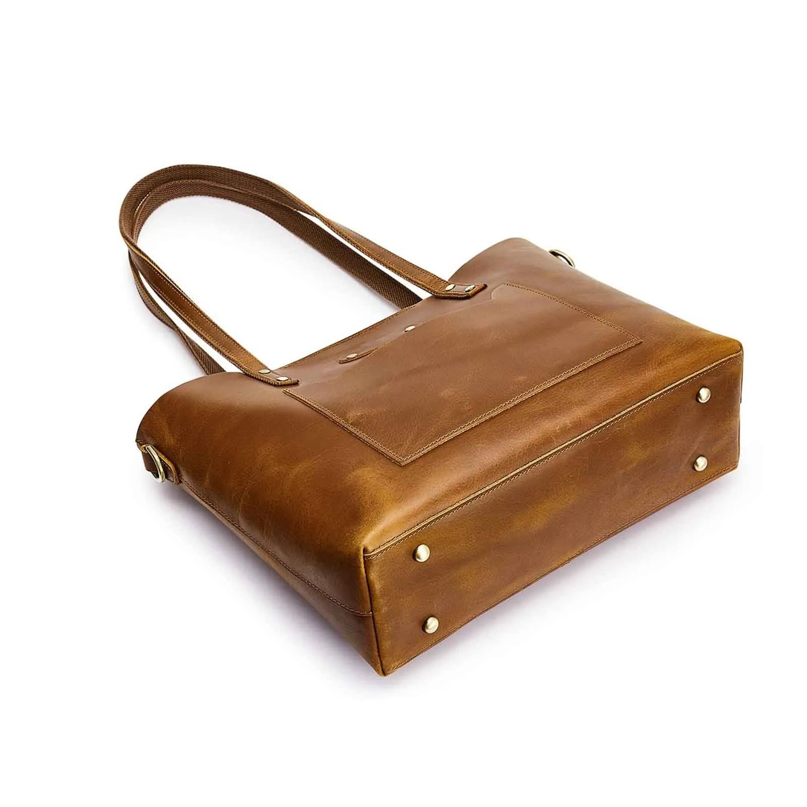 Genuine Leather Top Handle Work Tote Bags