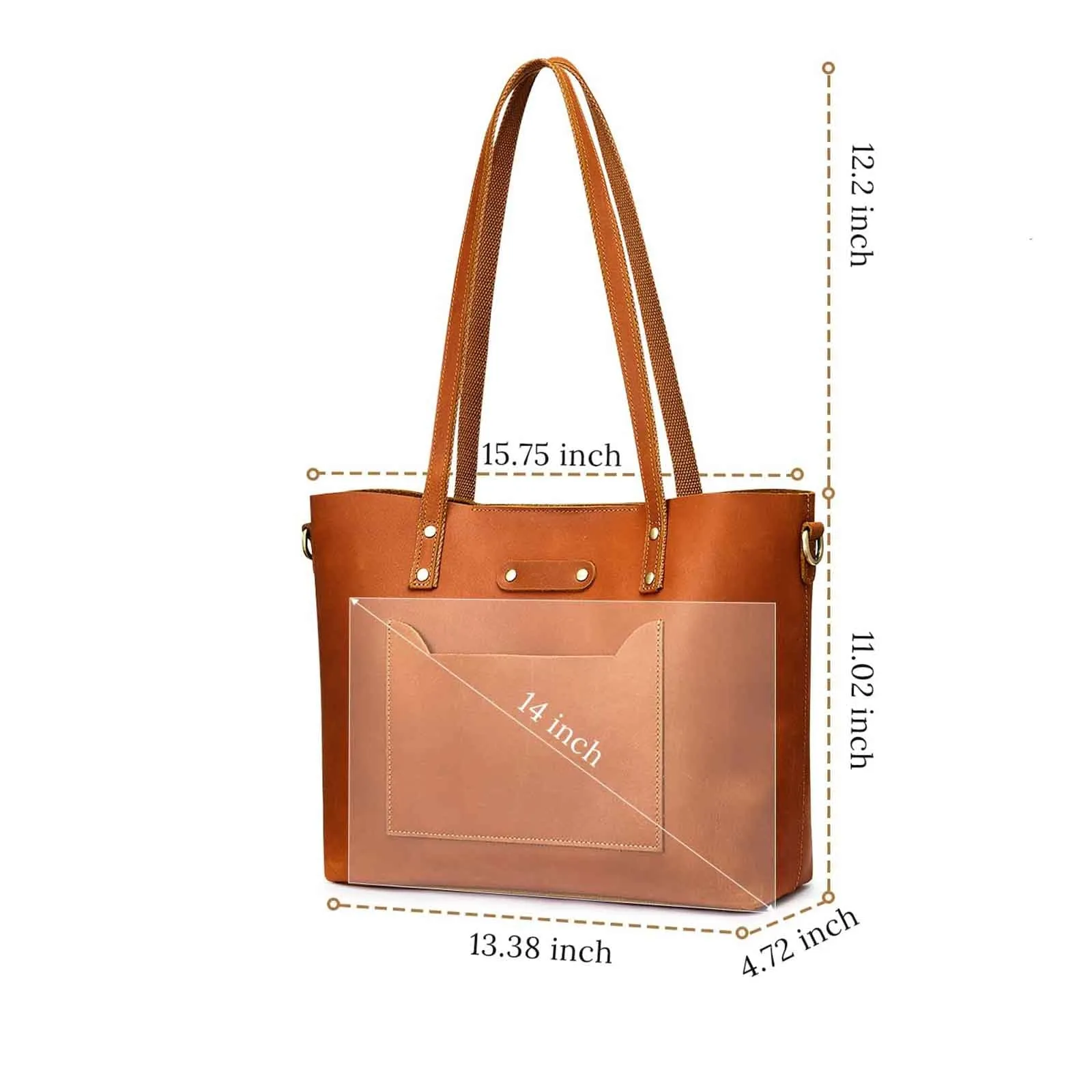 Genuine Leather Top Handle Work Tote Bags
