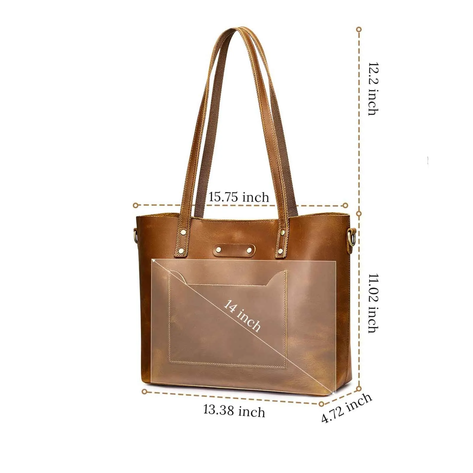 Genuine Leather Top Handle Work Tote Bags