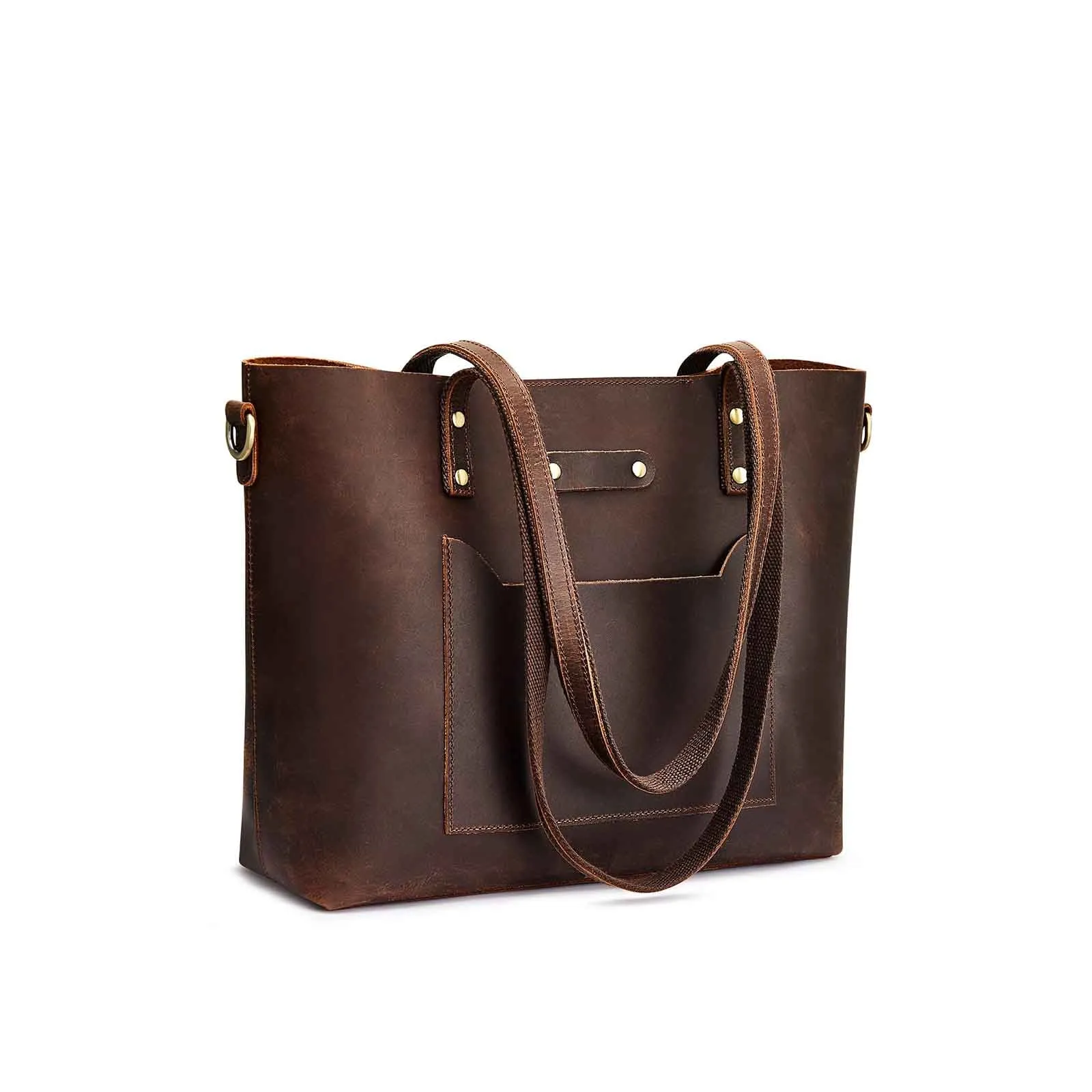 Genuine Leather Top Handle Work Tote Bags