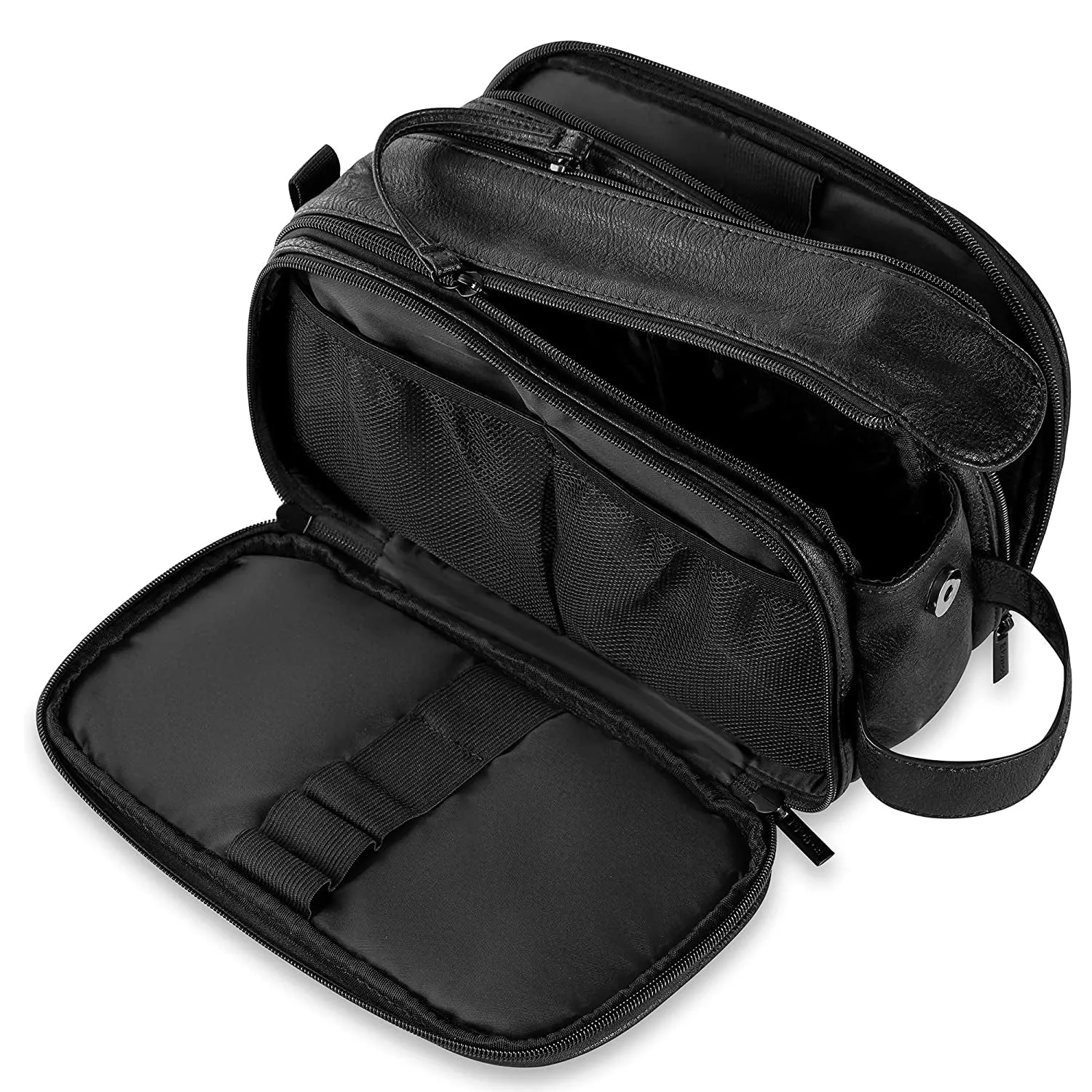 Groomsmen Gift, Waterproof PU Leather Toiletry Bag, Vegan Leather Dopp Kit, Water-Resistant Bathroom Toiletries Organizer, Christmas Gift