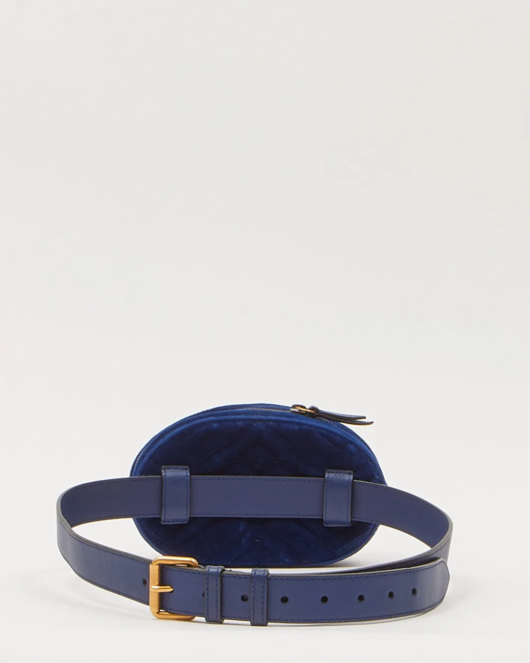Gucci Blue Velvet GG Marmont Matelasse Belt Bag