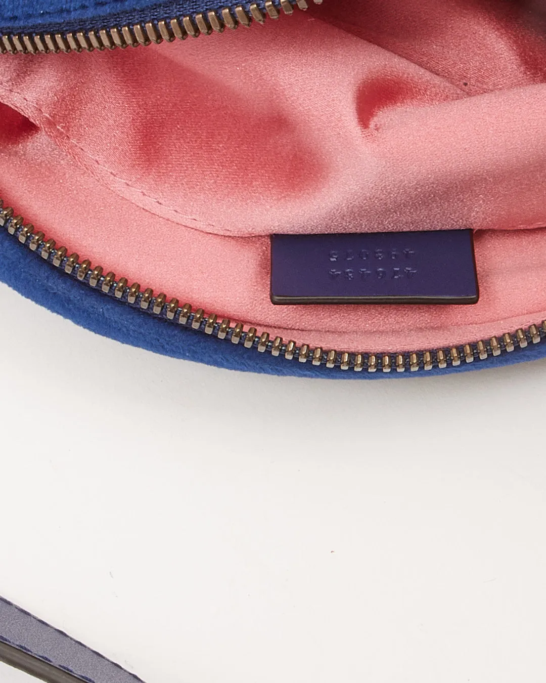 Gucci Blue Velvet GG Marmont Matelasse Belt Bag
