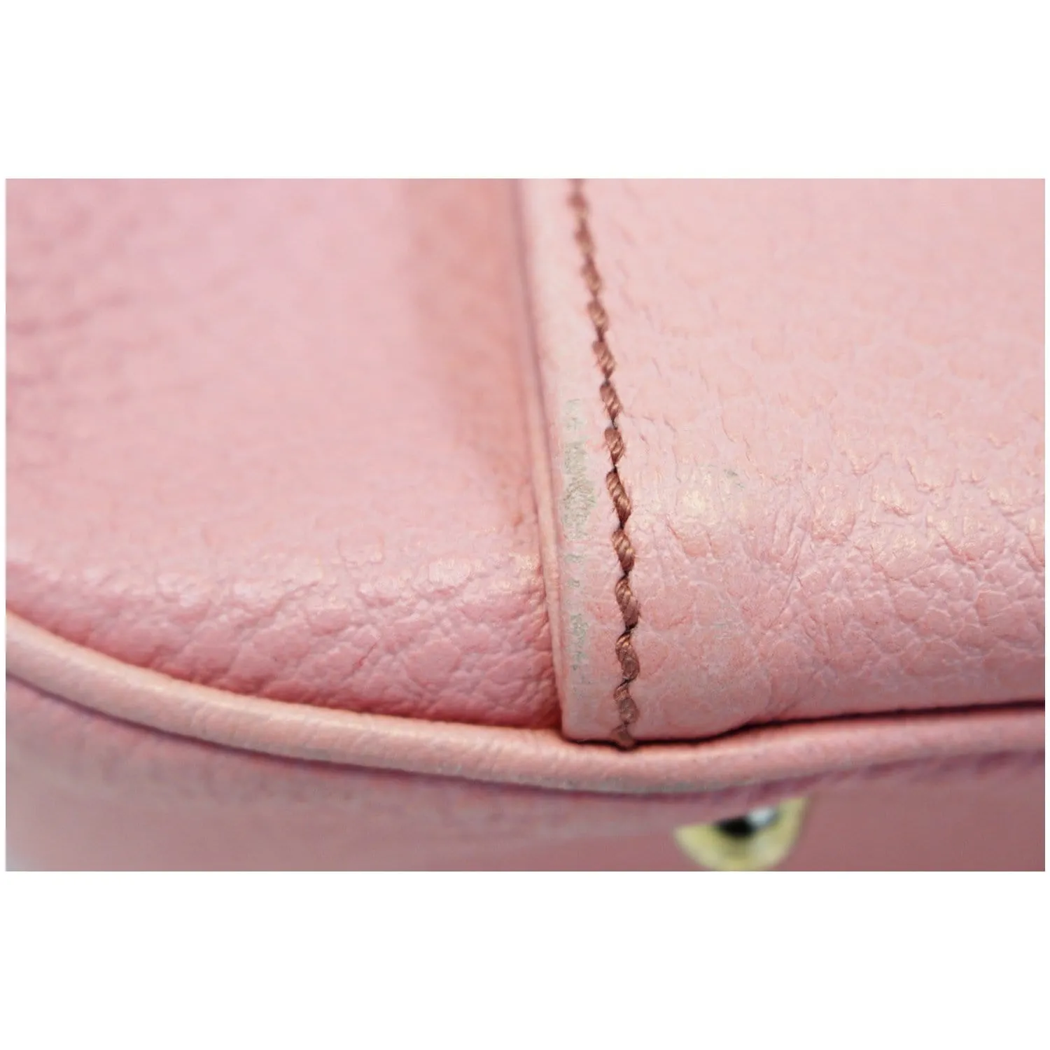 GUCCI Calfskin Bamboo Top Handle Bag Pink