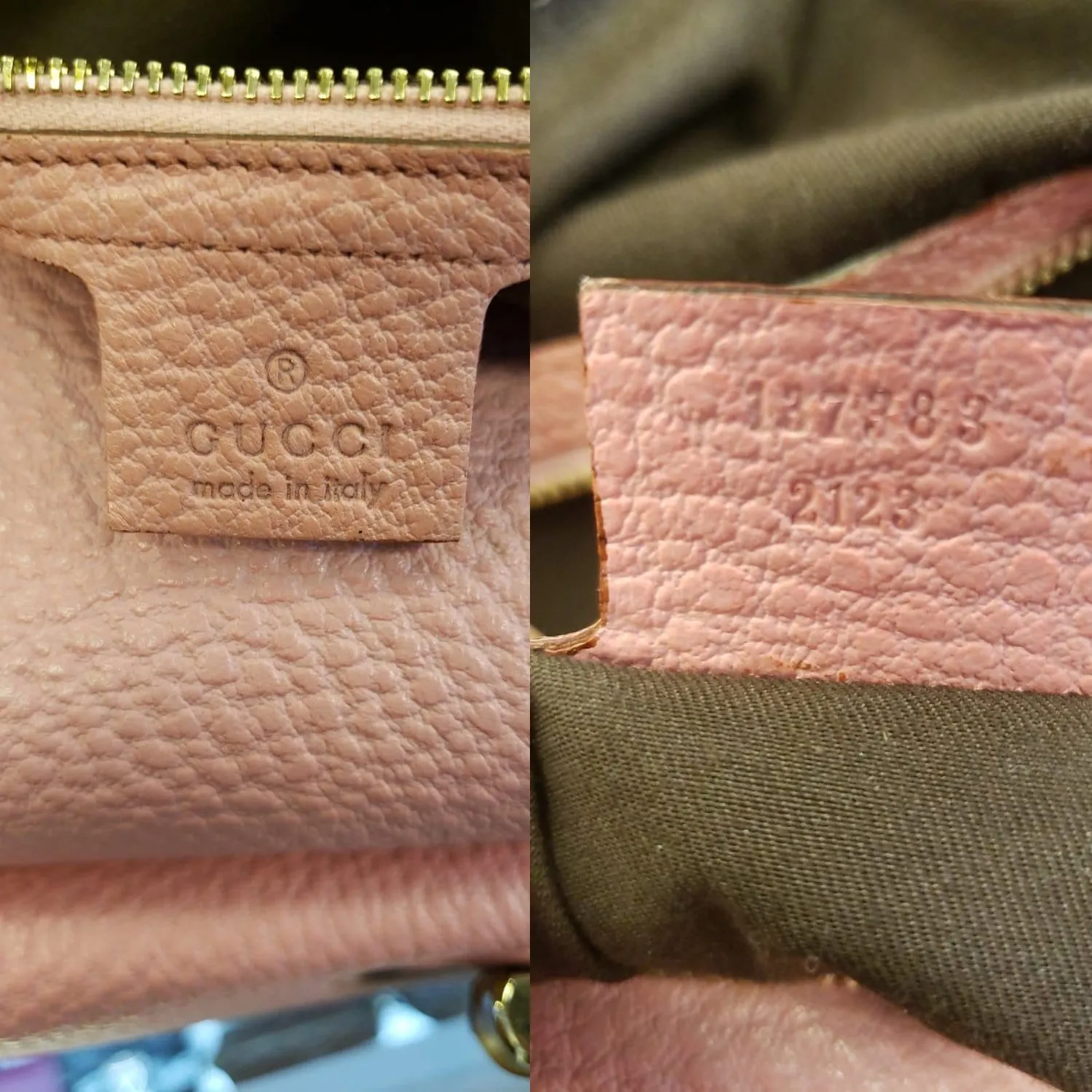 GUCCI Calfskin Bamboo Top Handle Bag Pink