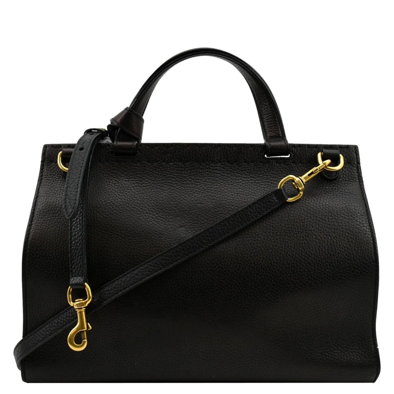GUCCI GG Marmont Leather Top Handle Shoulder Bag Black 442622