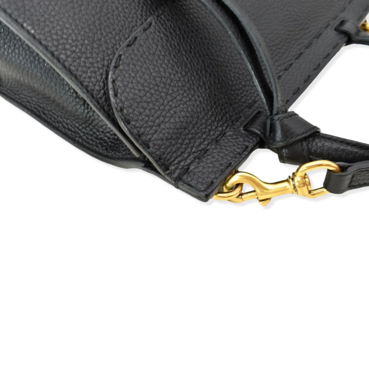GUCCI GG Marmont Leather Top Handle Shoulder Bag Black 442622