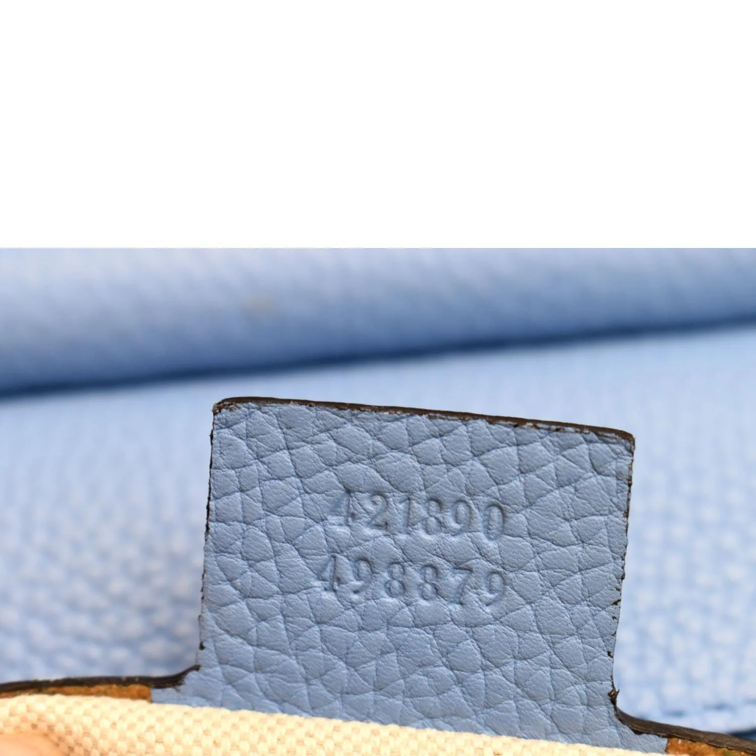 GUCCI GG Marmont Leather Top Handle Shoulder Bag Blue 421890
