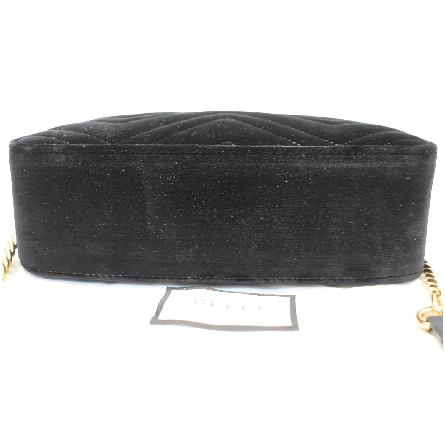 GUCCI GG Marmont Small Velvet Shoulder Bag Black 447632