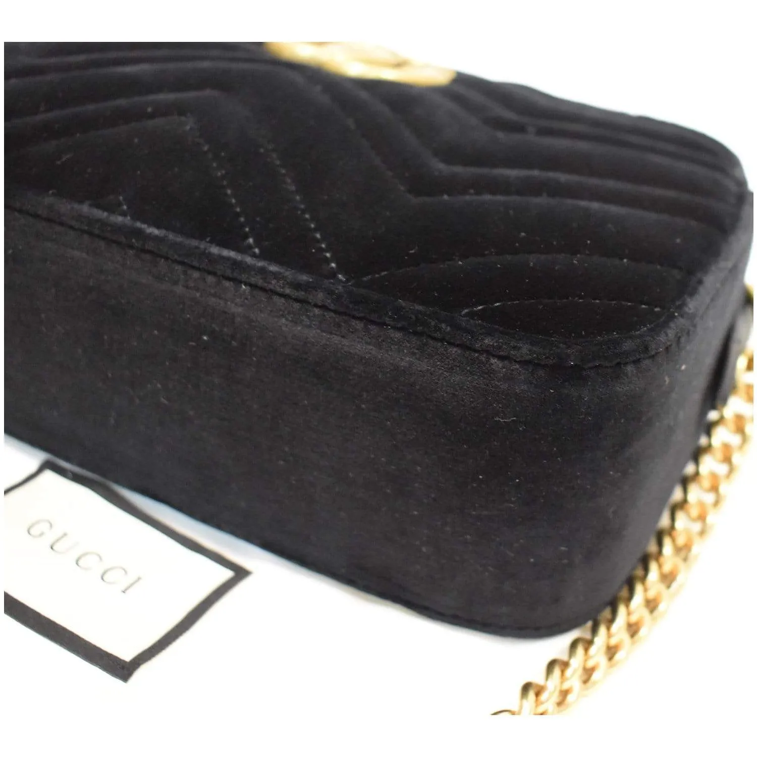 GUCCI GG Marmont Small Velvet Shoulder Bag Black 447632