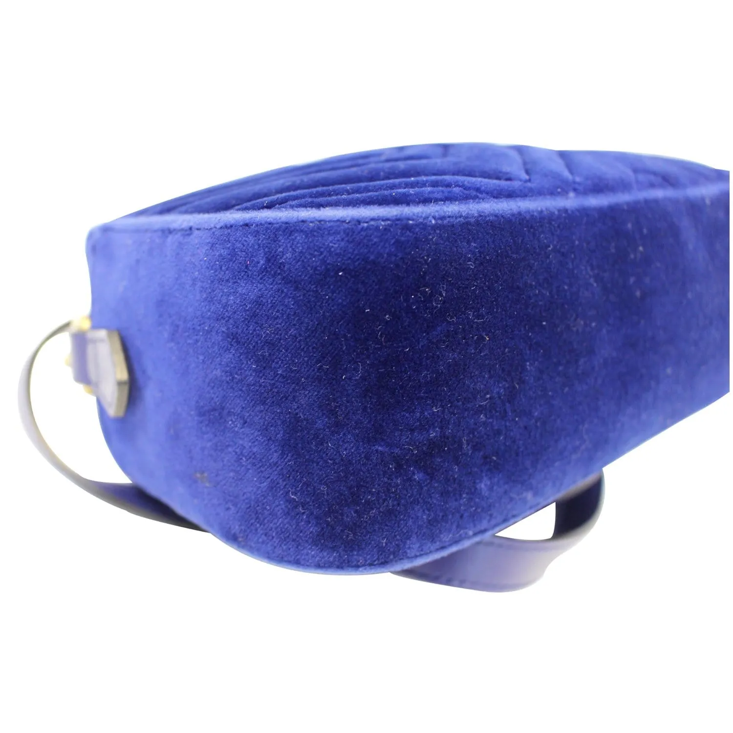 GUCCI GG Marmont Velvet Small Crossbody Bag Blue