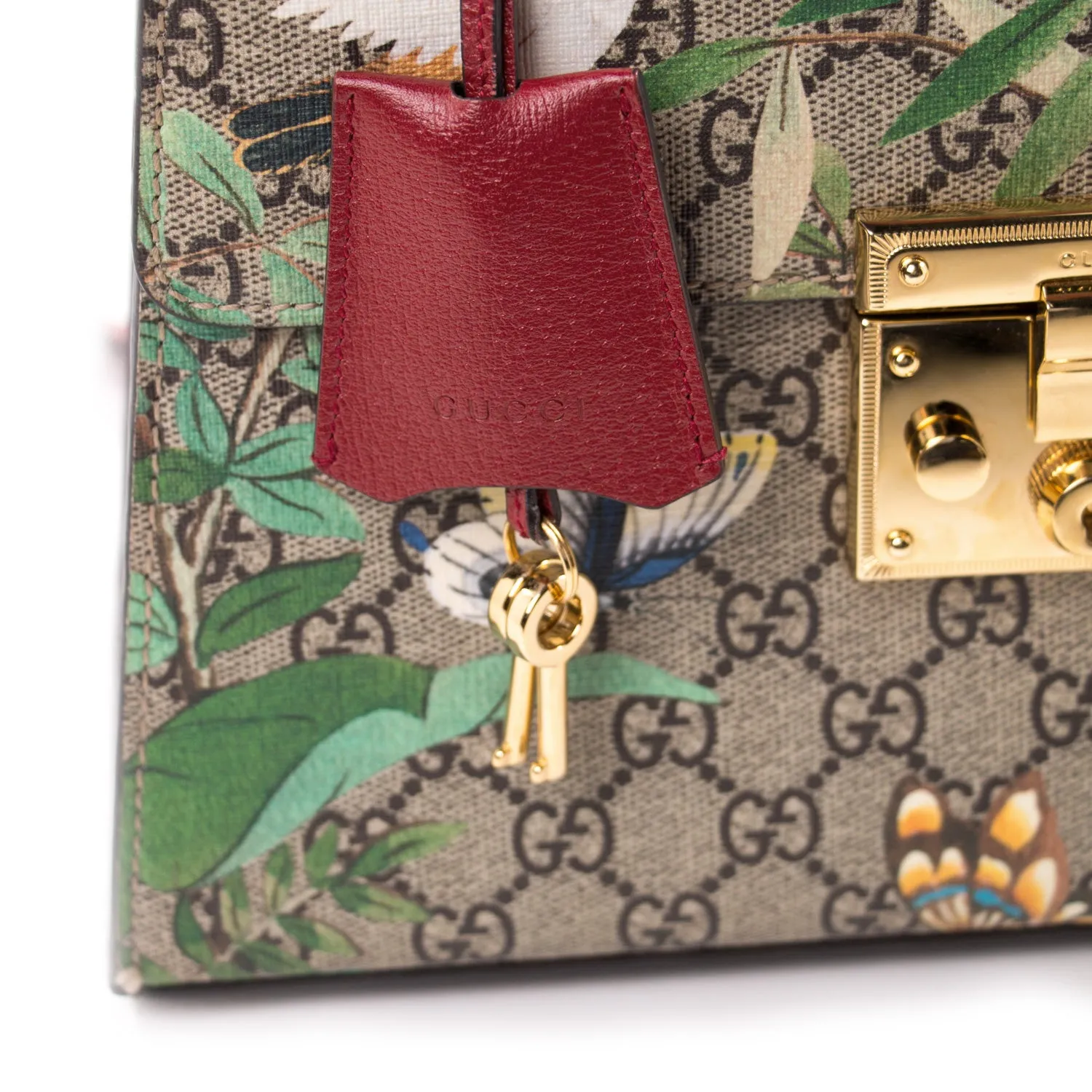 Gucci GG Supreme Tian Padlock Top Handle Bag