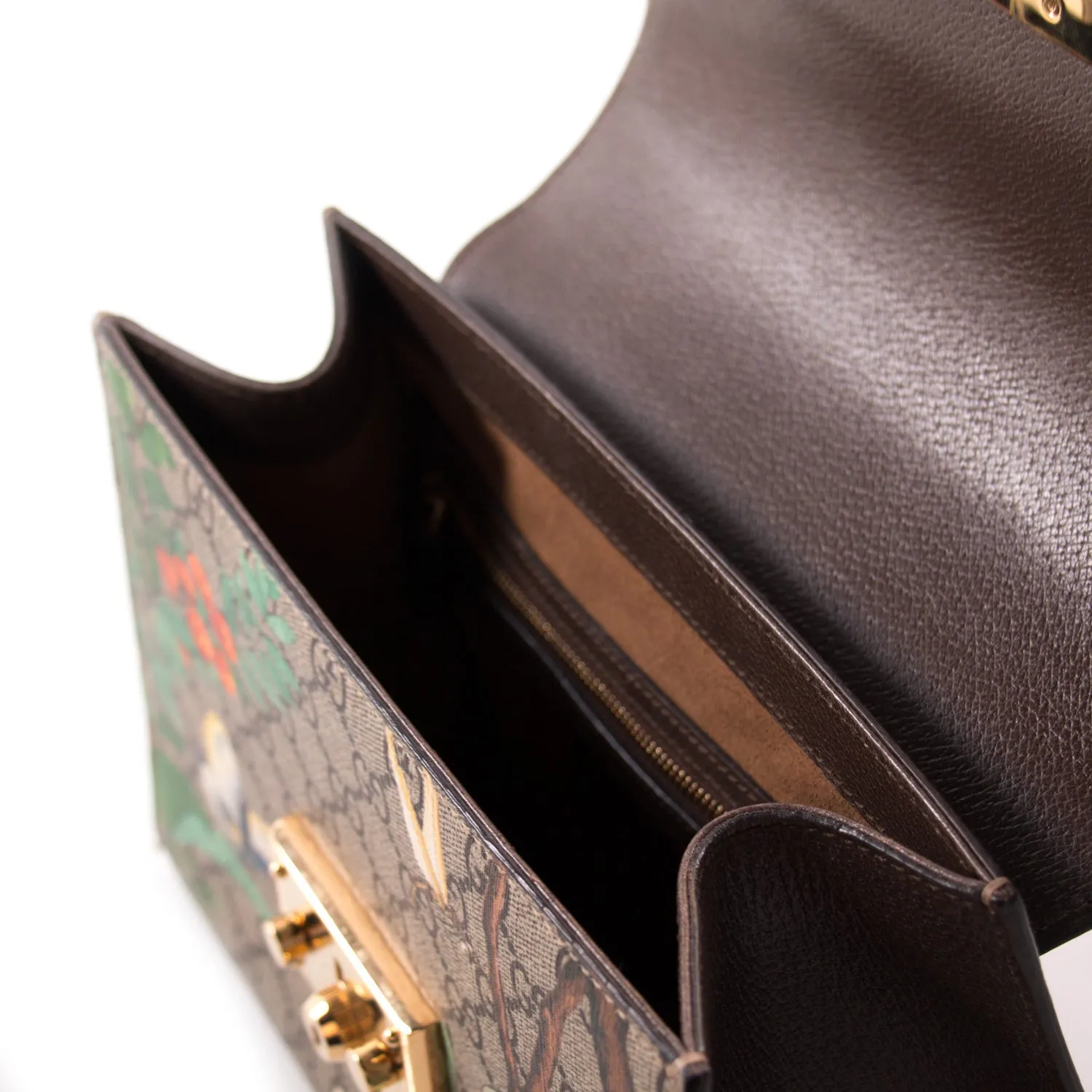 Gucci GG Supreme Tian Padlock Top Handle Bag