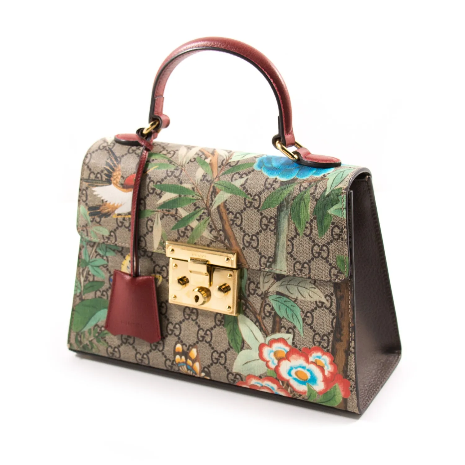 Gucci GG Supreme Tian Padlock Top Handle Bag