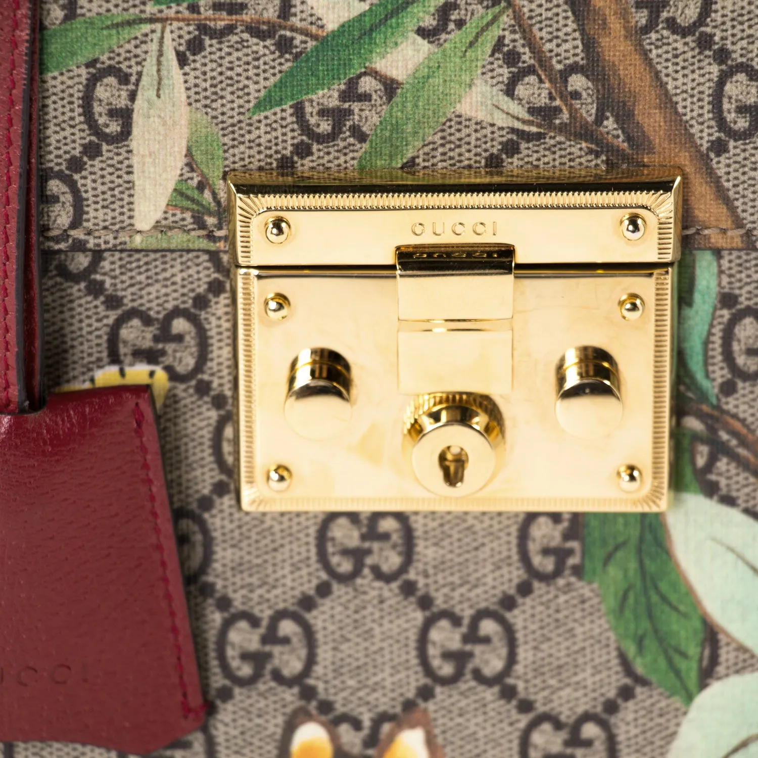 Gucci GG Supreme Tian Padlock Top Handle Bag