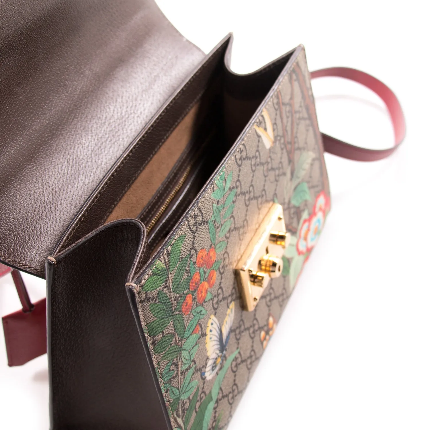 Gucci GG Supreme Tian Padlock Top Handle Bag