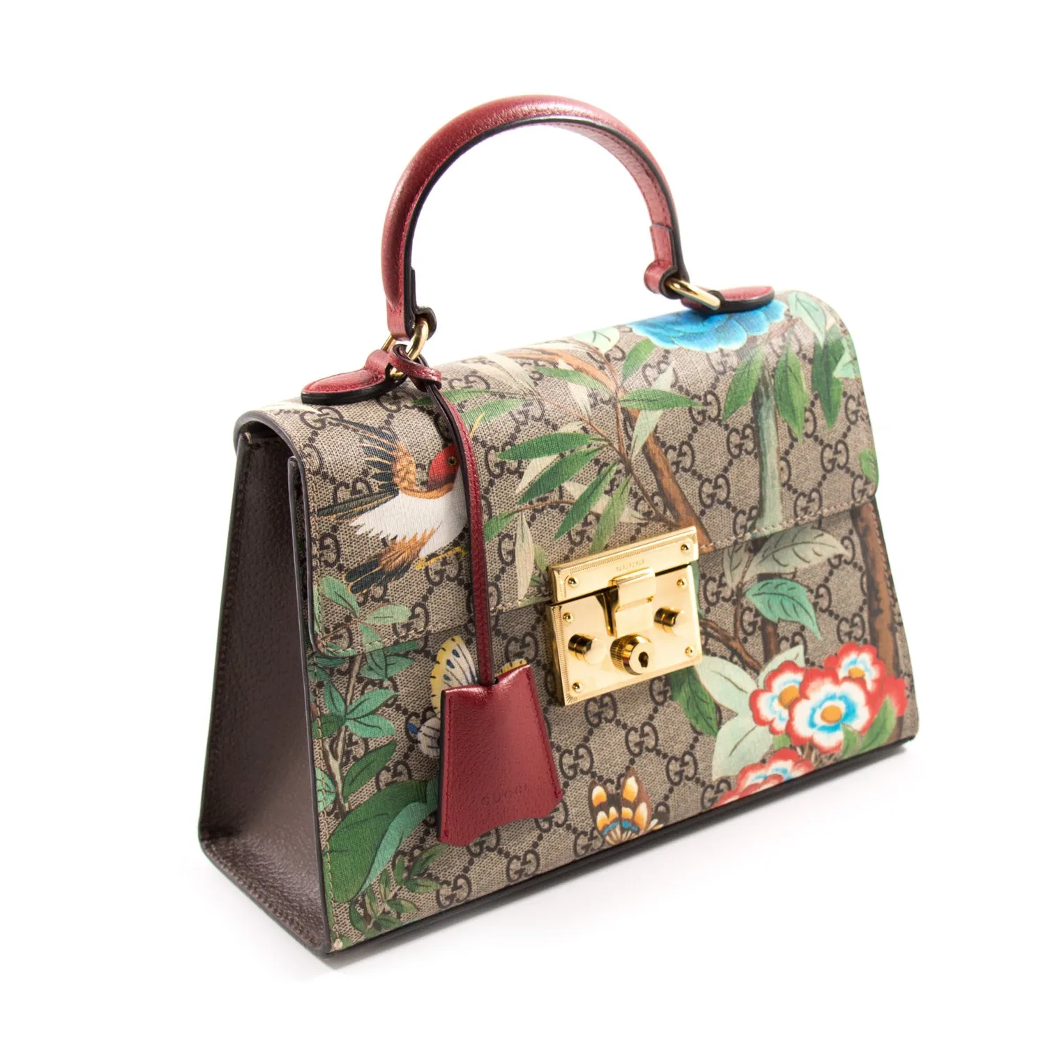 Gucci GG Supreme Tian Padlock Top Handle Bag