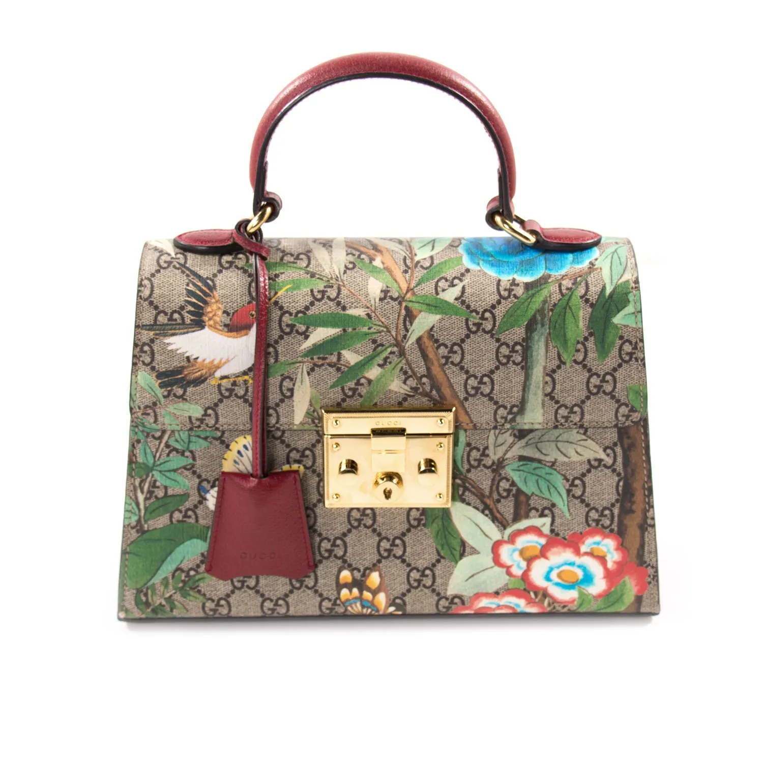 Gucci GG Supreme Tian Padlock Top Handle Bag