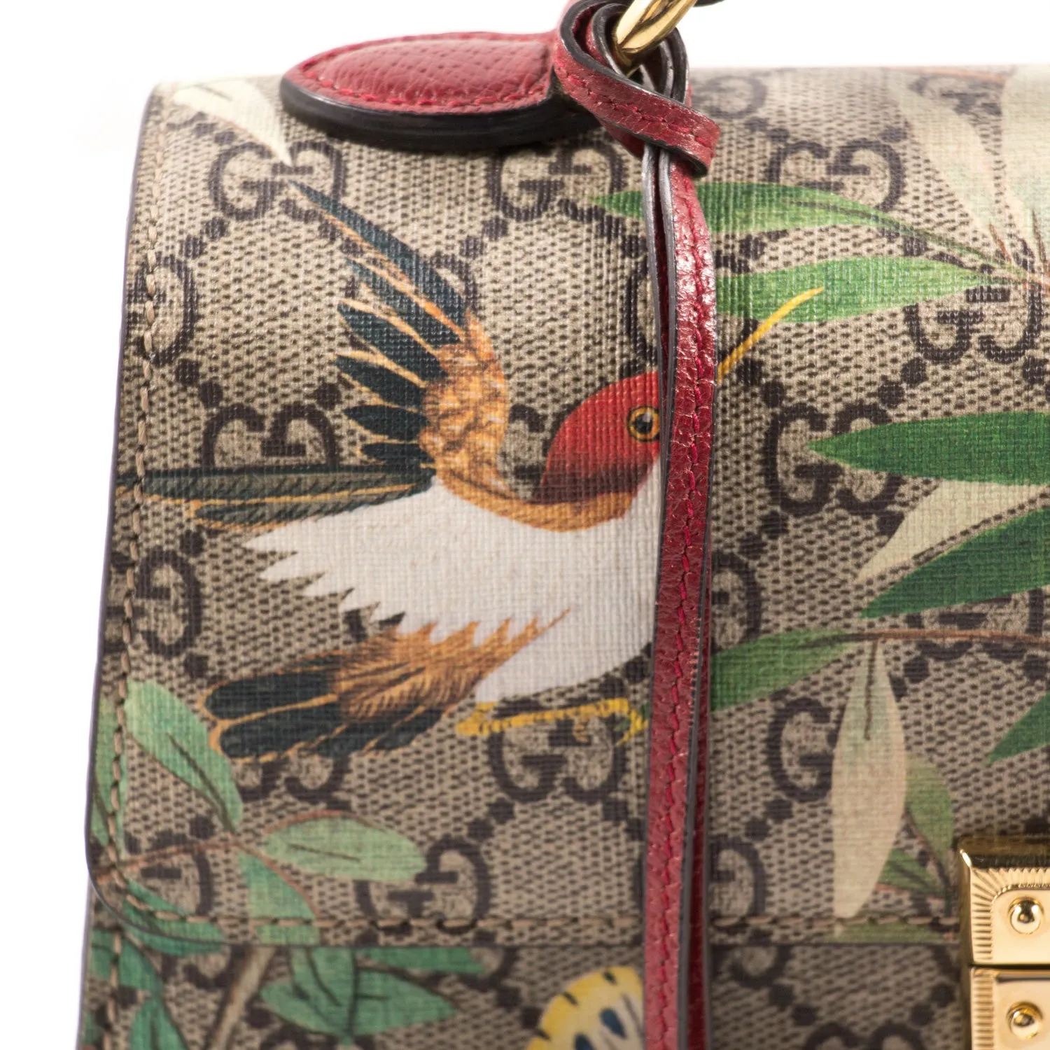 Gucci GG Supreme Tian Padlock Top Handle Bag