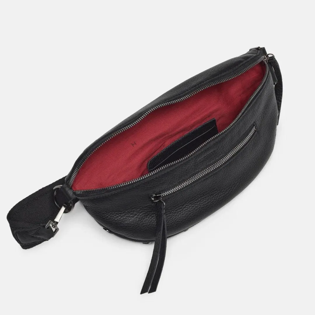 Hammit: Charles Crossbody in Black Pebbled Leather