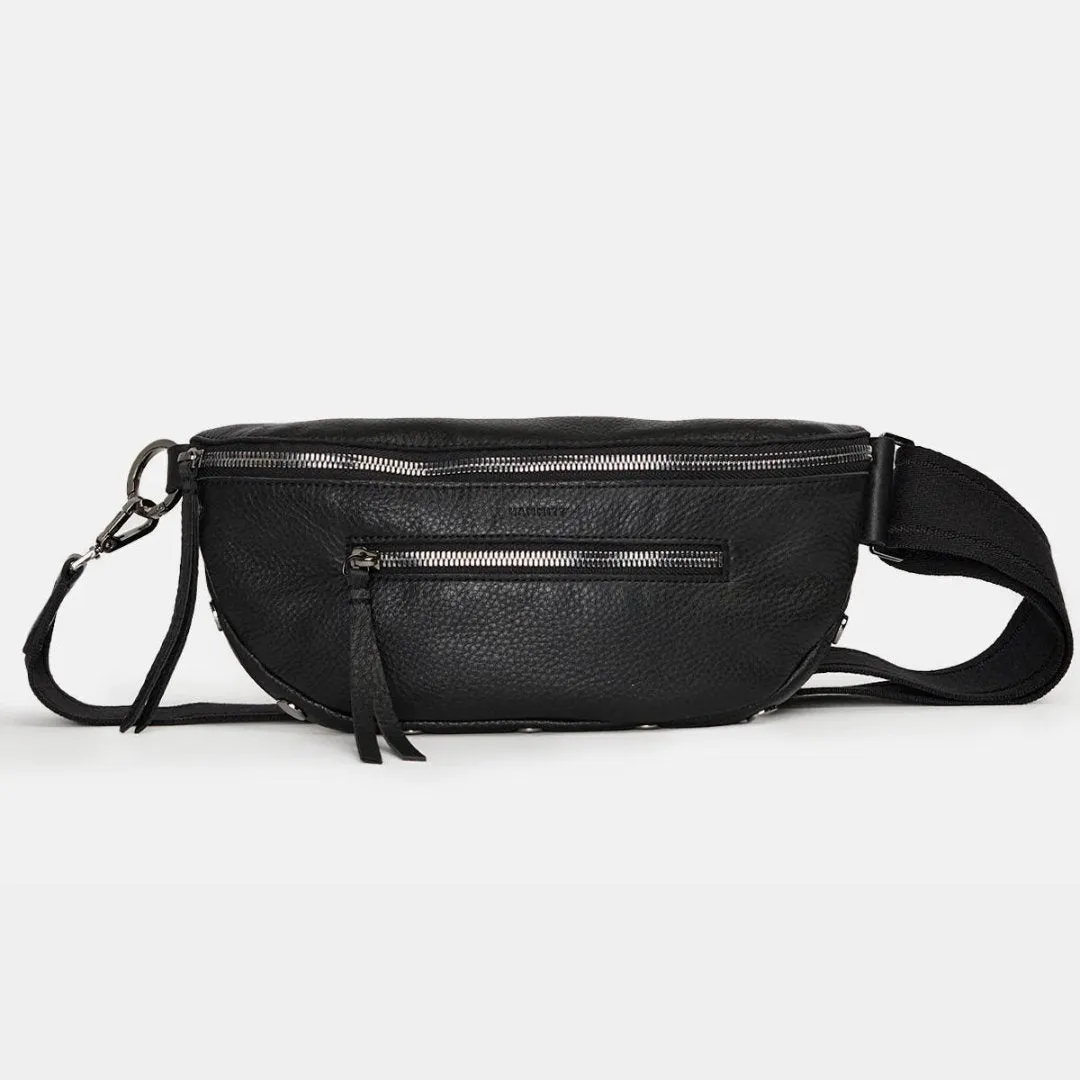 Hammit: Charles Crossbody in Black Pebbled Leather