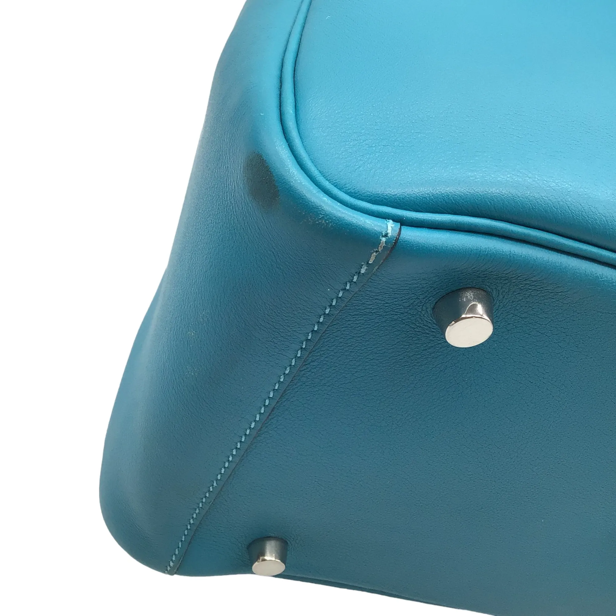 Hermes Turquoise 2007 Leather Lindy Handbag