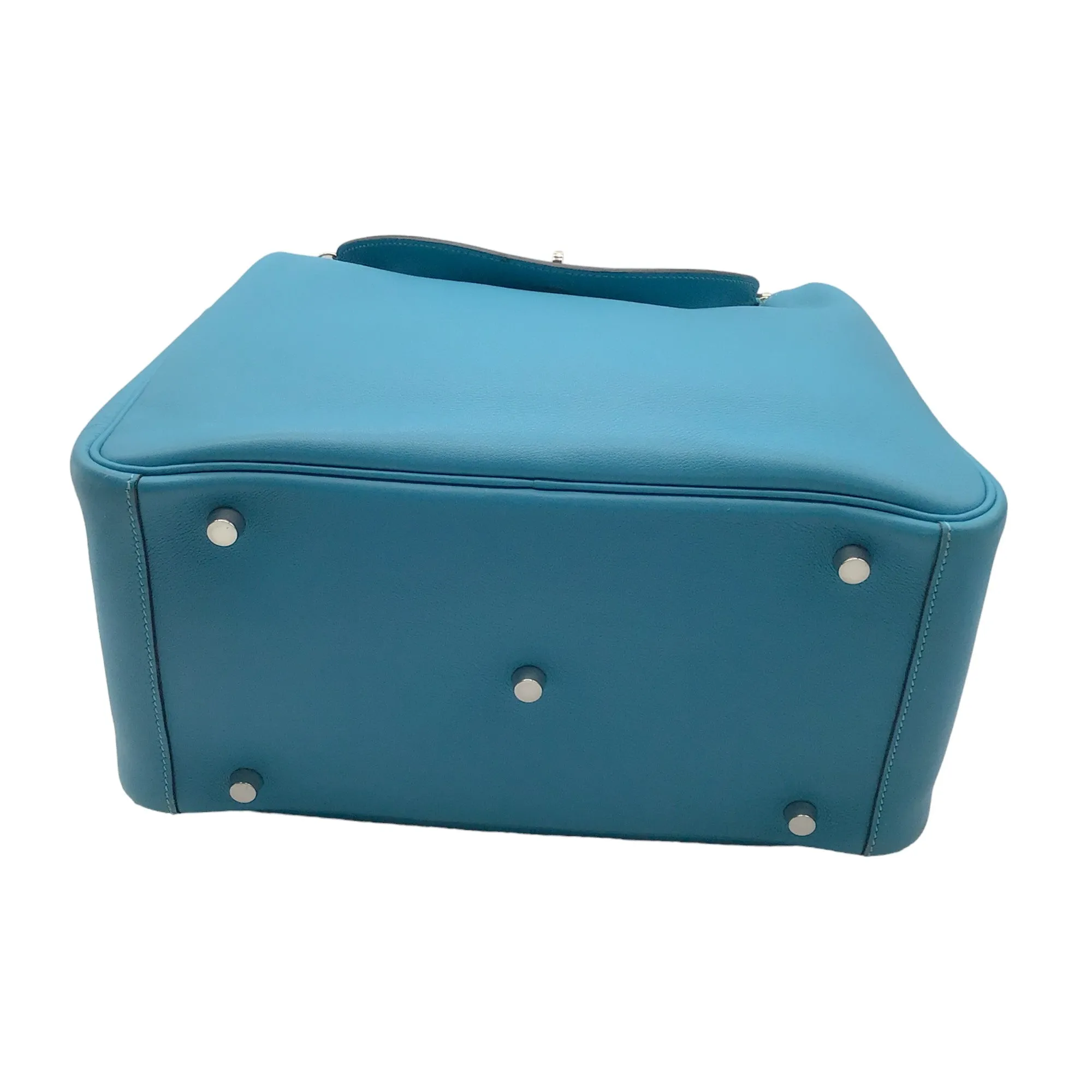 Hermes Turquoise 2007 Leather Lindy Handbag