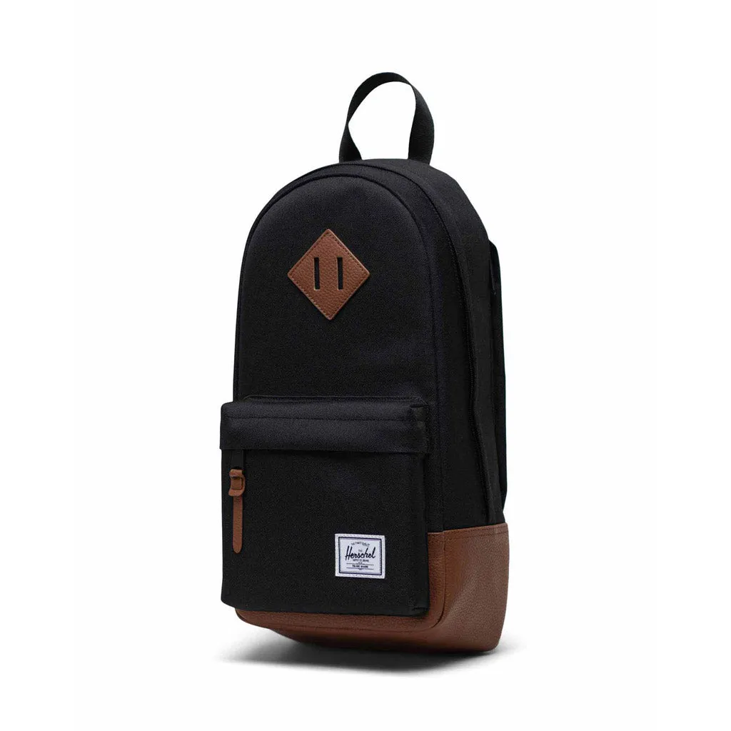 HERSCHEL HERITAGE SHOULDER BAG - BLACK/TAN