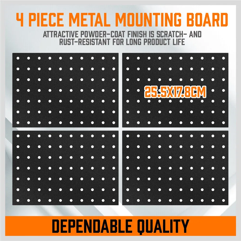 HORUSDY 127Pc Pegboard Hooks Organizer Set - Versatile Tool Storage with Baskets and Hangers, for 1/8" & 1/4" Pegboards, Ideal for Garage and Workshop