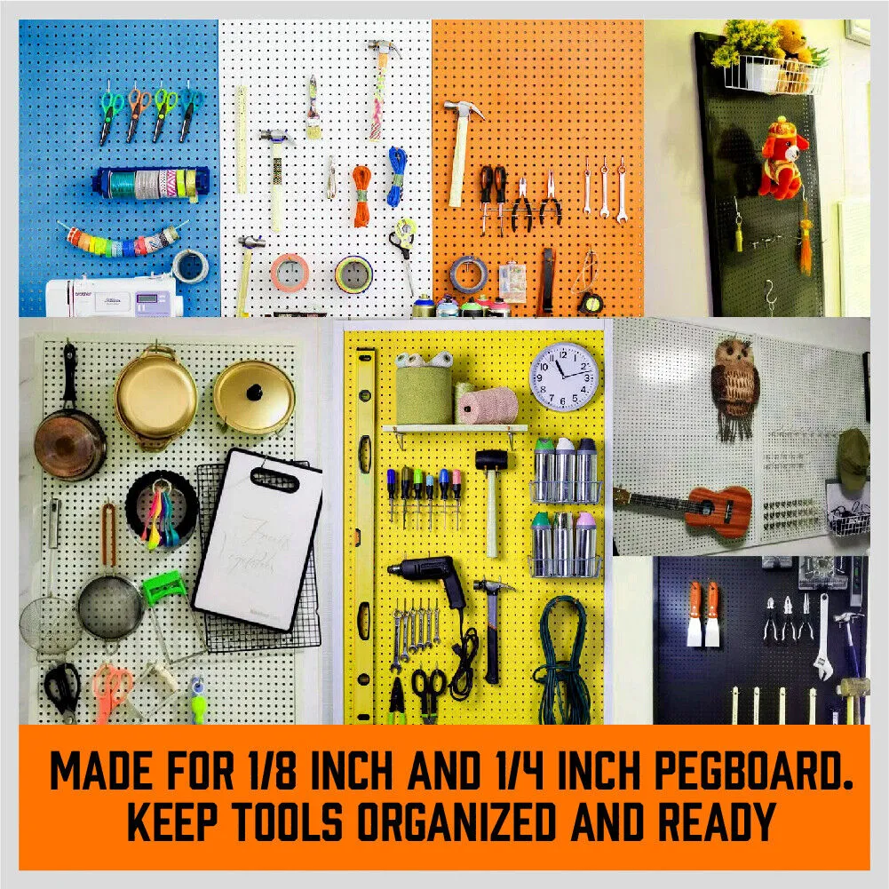 HORUSDY 127Pc Pegboard Hooks Organizer Set - Versatile Tool Storage with Baskets and Hangers, for 1/8" & 1/4" Pegboards, Ideal for Garage and Workshop