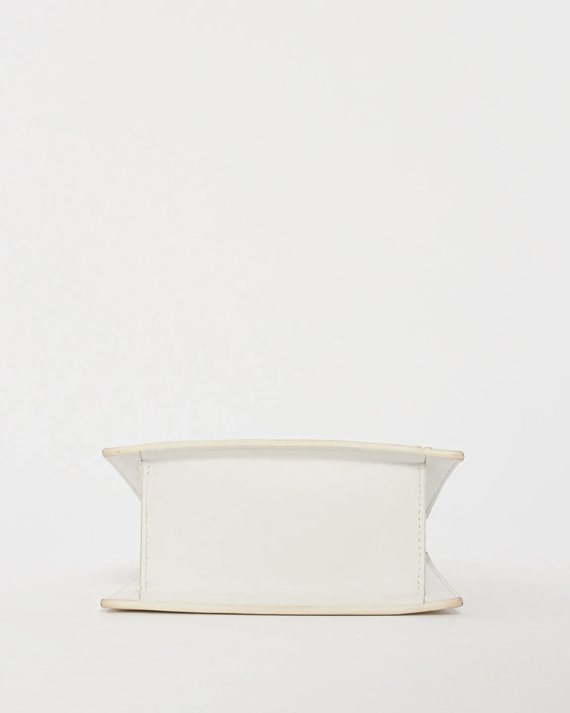Jacquemus White Leather "Le Chiquito Moyen" Bag