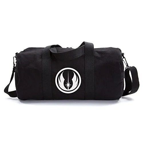 Jedi Order Logo Sport Heavyweight Canvas Duffel Bag in Black& White, Large
