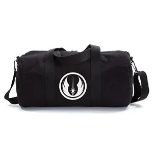 Jedi Order Logo Sport Heavyweight Canvas Duffel Bag in Black& White, Large