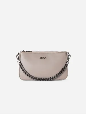 Jordan Vegan Leather Crossbody Bag | Stone Grey