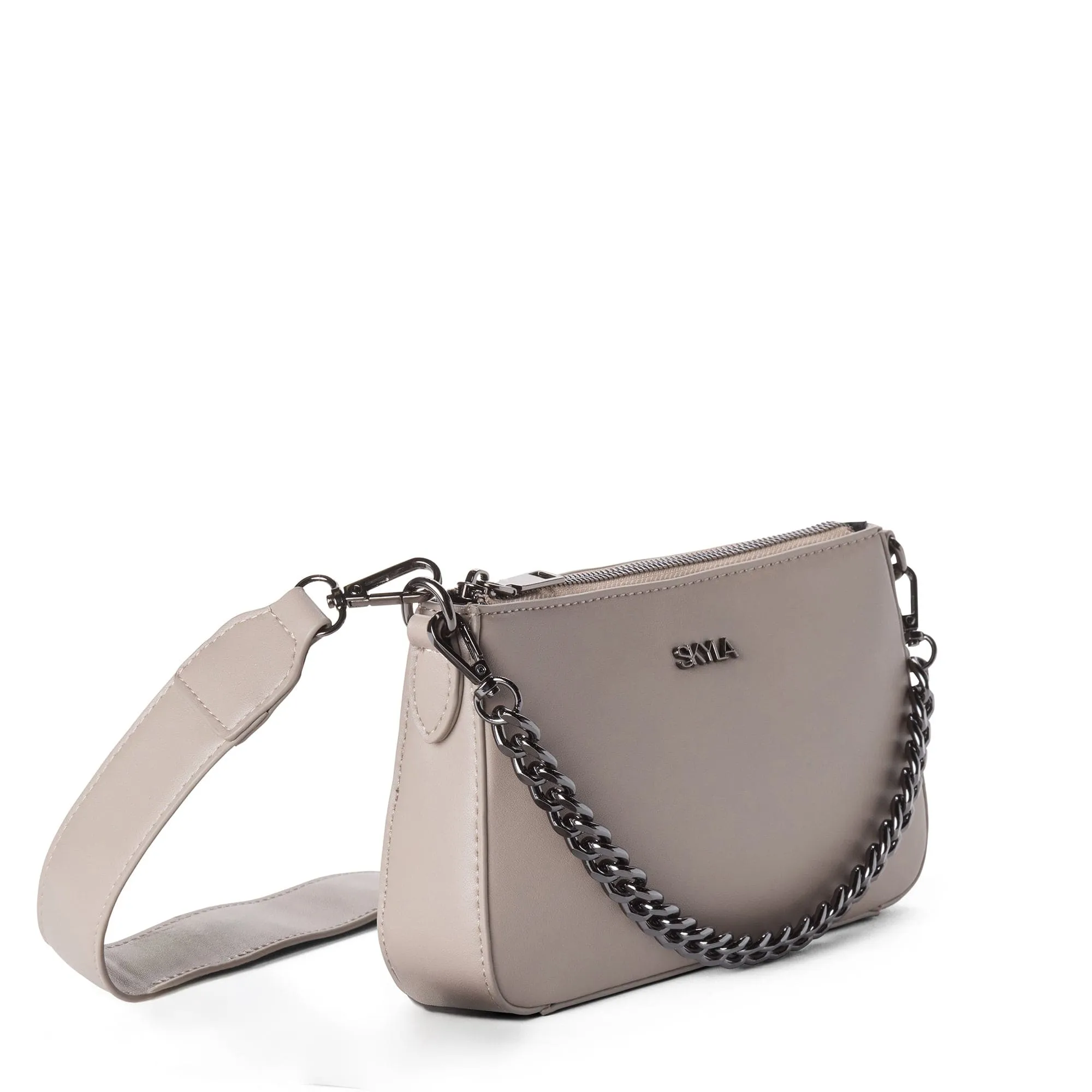 Jordan Vegan Leather Crossbody Bag | Stone Grey