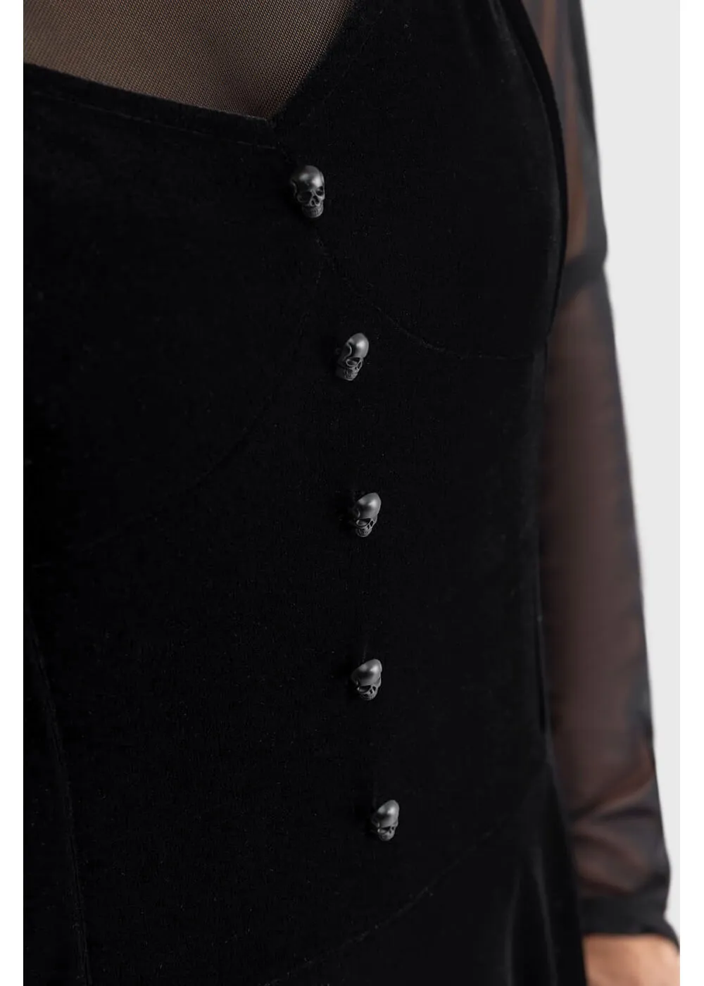 Killstar Illusionary Velvet Dress Black