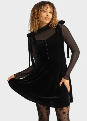 Killstar Illusionary Velvet Dress Black