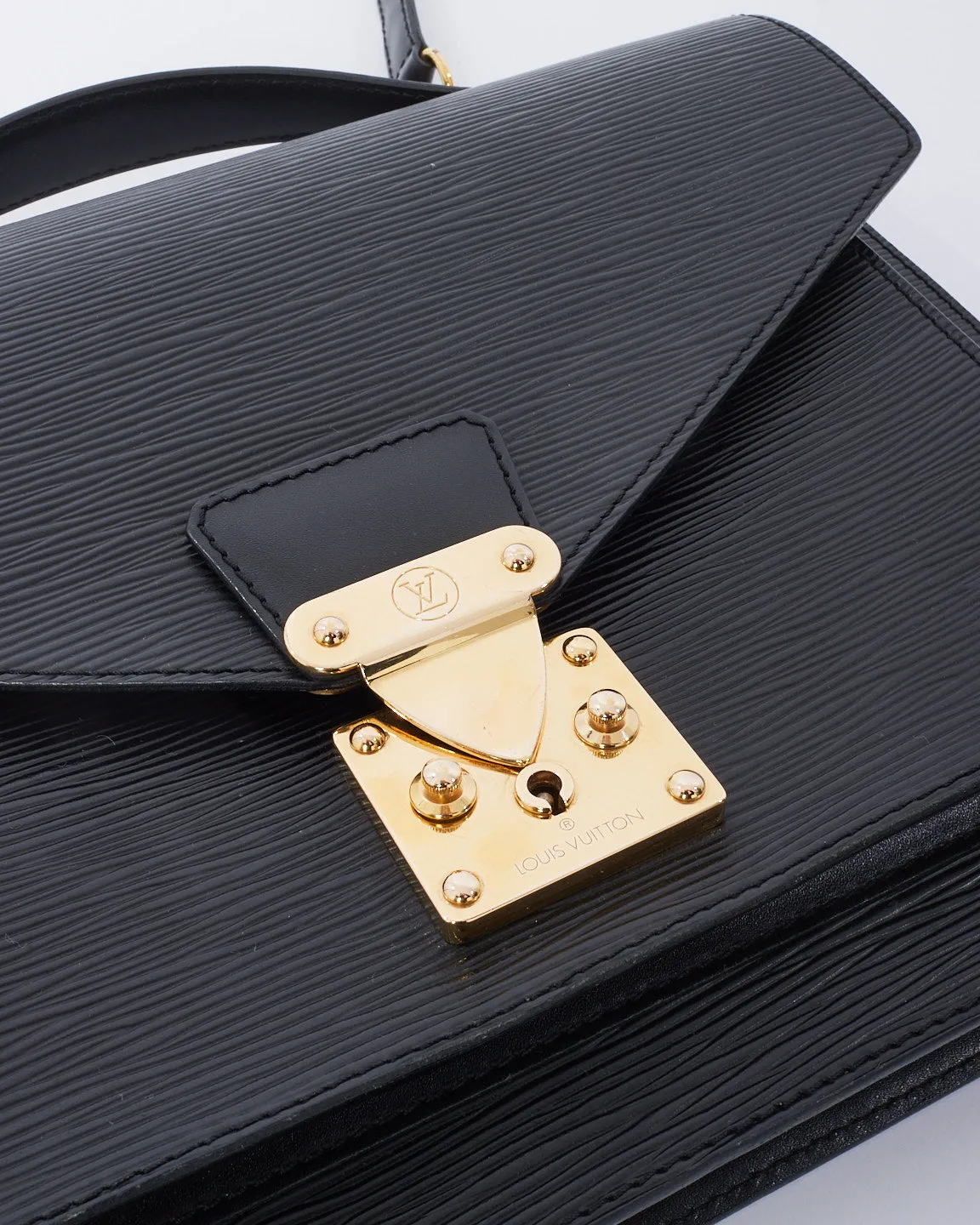 Louis Vuitton Black Epi Leather Monceau 28 Convertible Top Handle Bag
