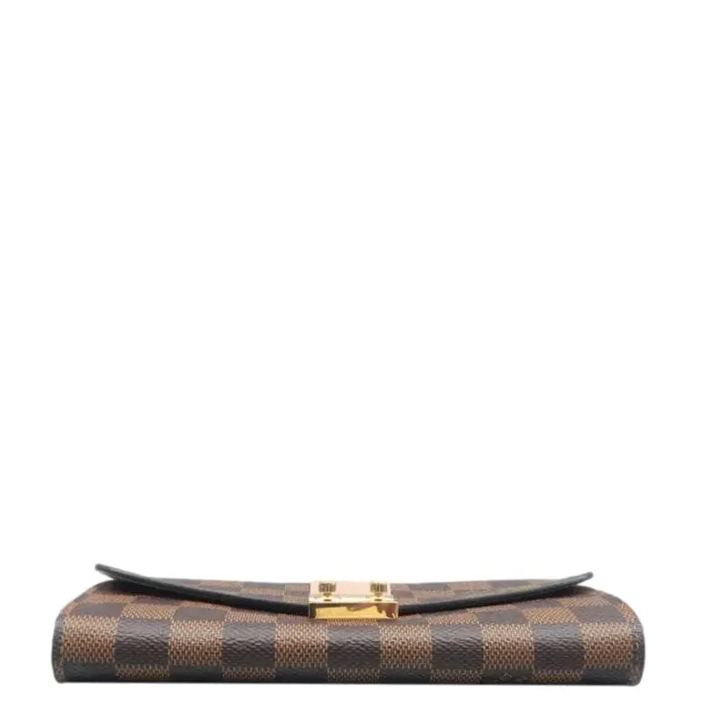 LOUIS VUITTON Croisette Damier Ebene Crossbody Rose Ballerine