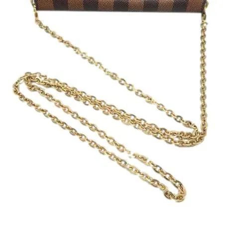 LOUIS VUITTON Croisette Damier Ebene Crossbody Rose Ballerine