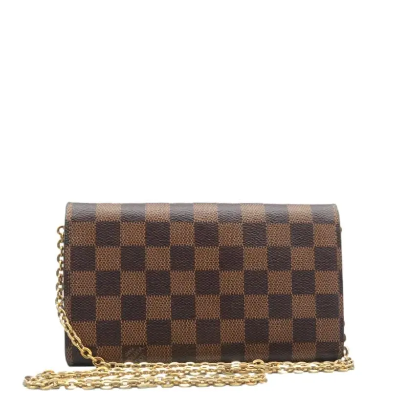 LOUIS VUITTON Croisette Damier Ebene Crossbody Rose Ballerine