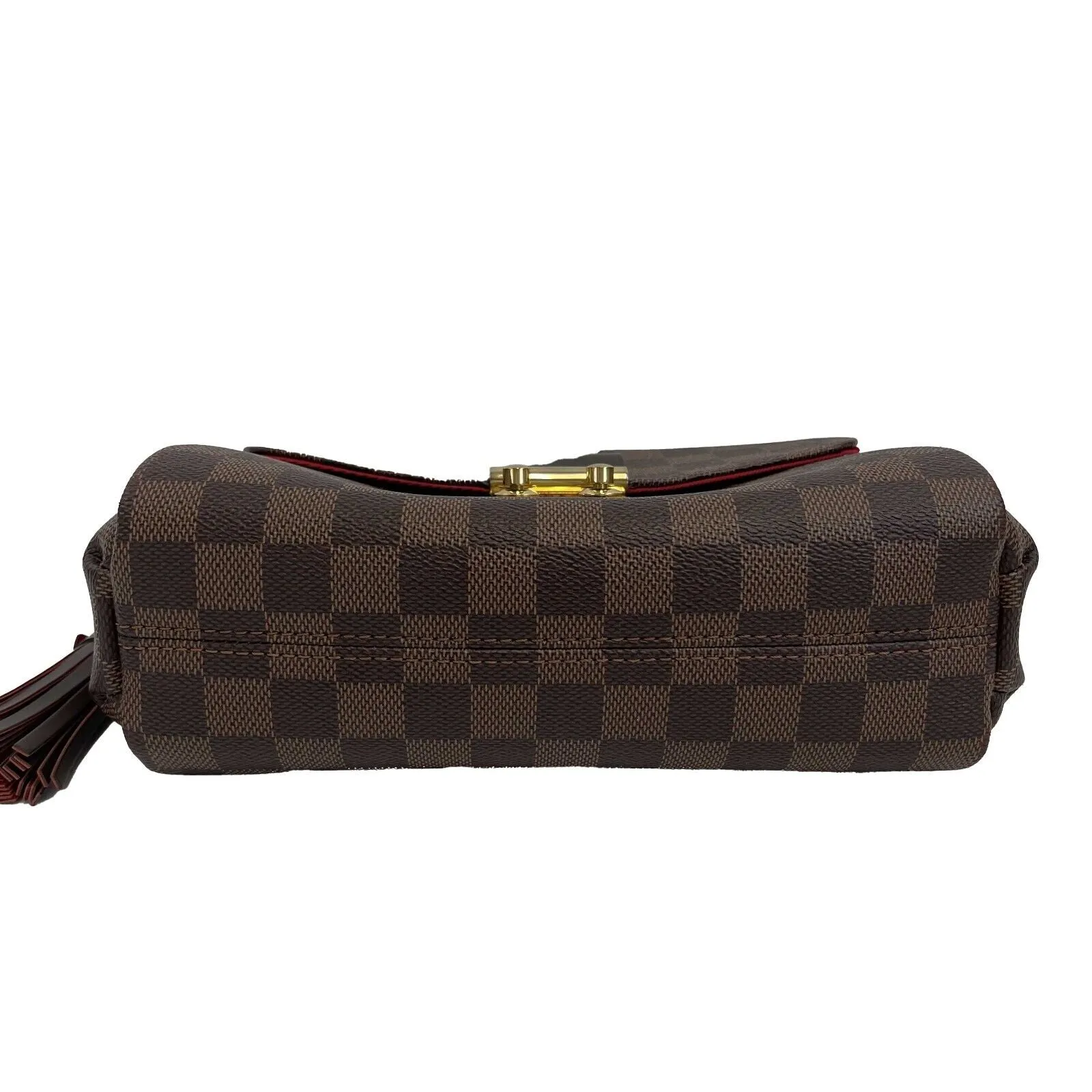 Louis Vuitton - Damier Ebene Croisette Brown Top Handle Tassel Bag w/ Strap
