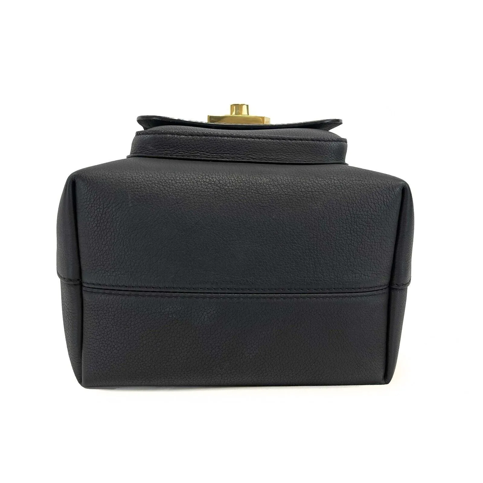 Louis Vuitton - Lock Me Bucket Black Calfskin Top Handle w/ Crossbody Strap