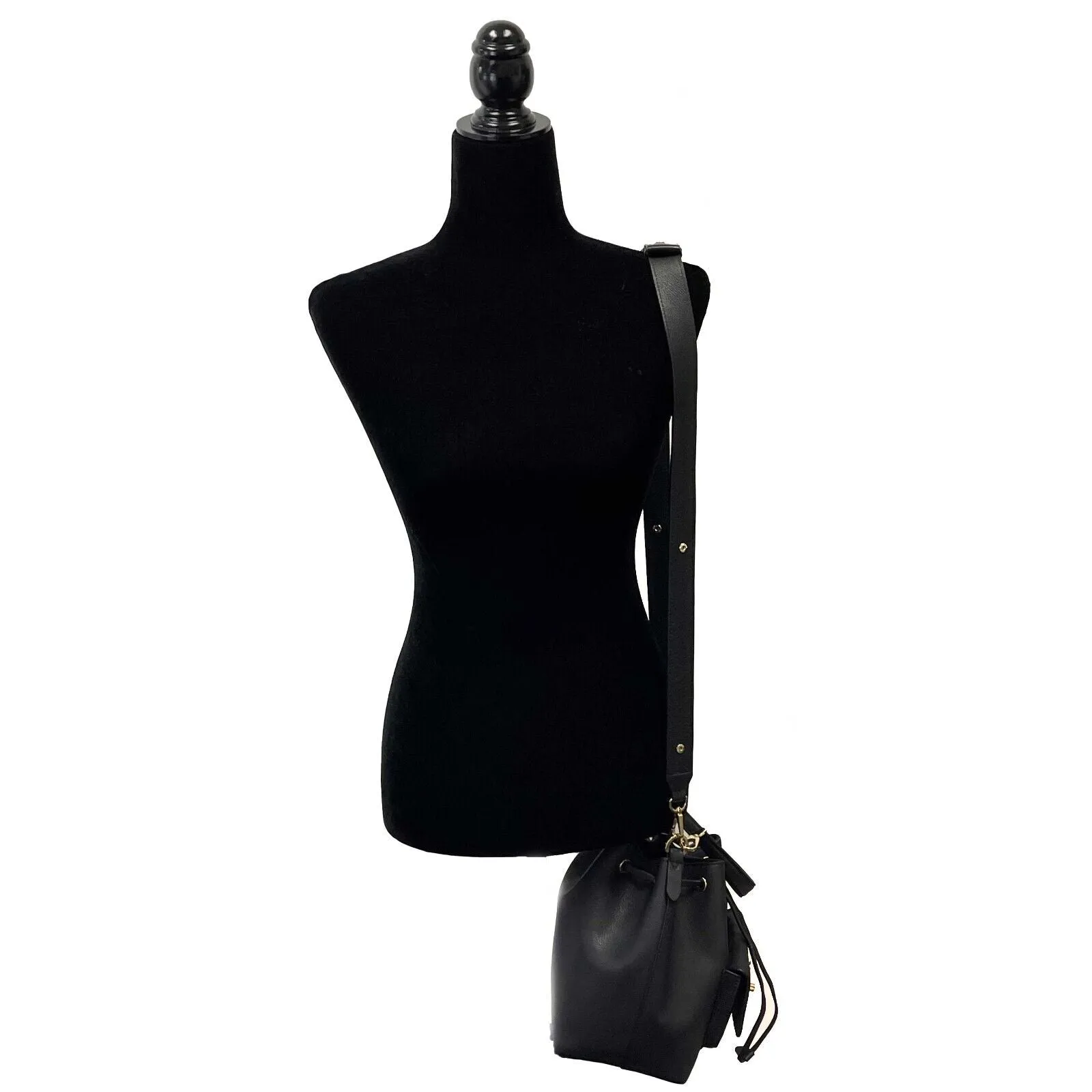 Louis Vuitton - Lock Me Bucket Black Calfskin Top Handle w/ Crossbody Strap