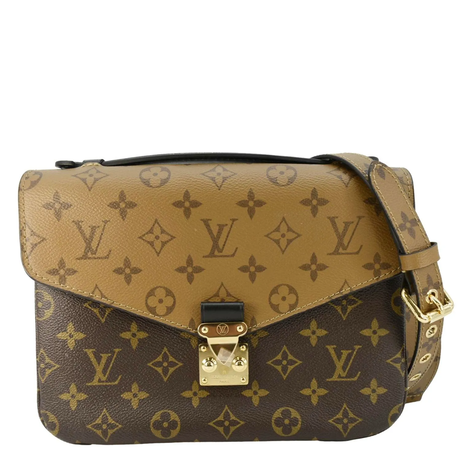 LOUIS VUITTON Metis Pochette Reverse Monogram Canvas Crossbody Bag Brown