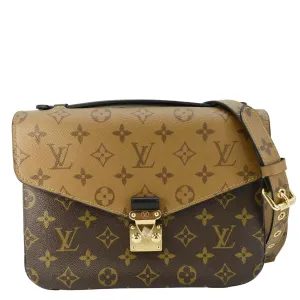 LOUIS VUITTON Metis Pochette Reverse Monogram Canvas Crossbody Bag Brown