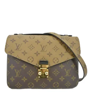 LOUIS VUITTON Metis Pochette Reverse Monogram Canvas Crossbody Bag Brown