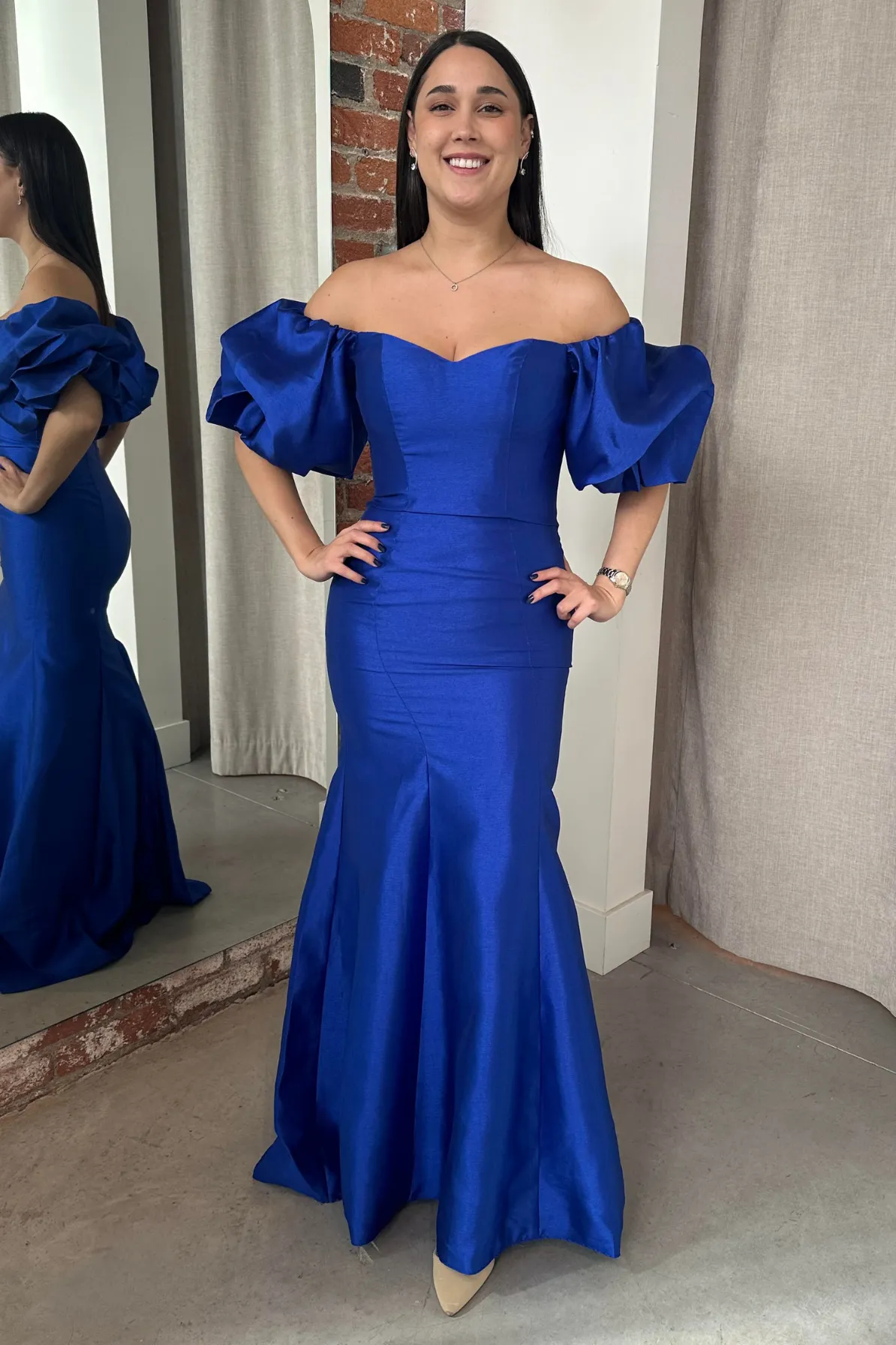 Manon Trumpet Gown in Royal Blue by Mac Duggal - RENTAL